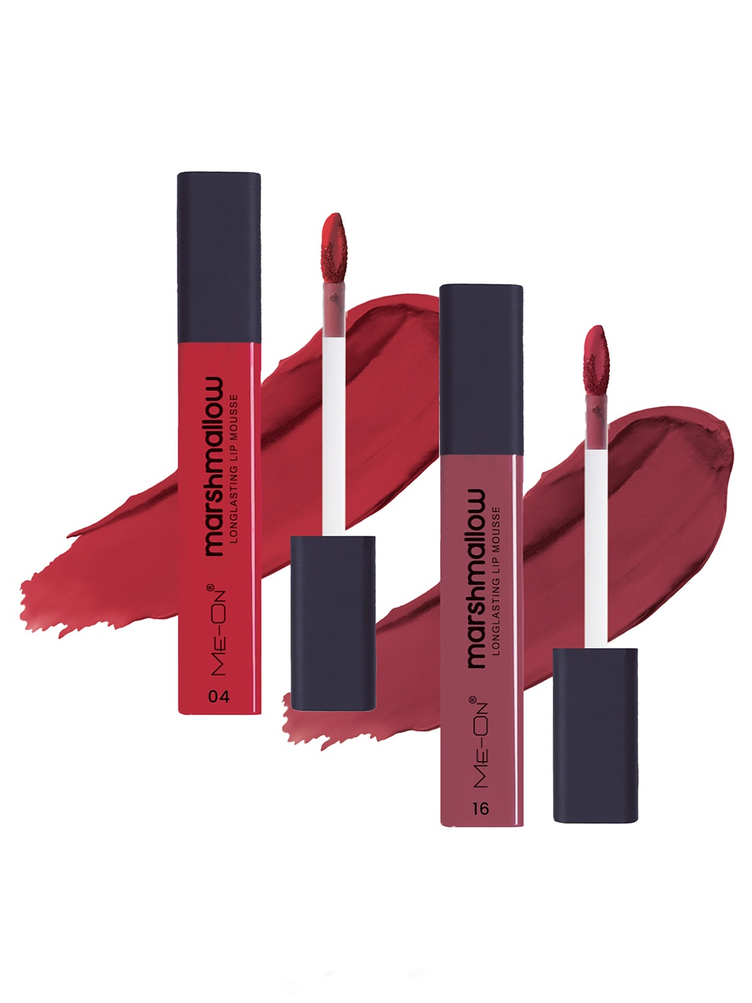 

ME-ON Marshmallow 2Pcs Long Lasting Lip Mousse - 6ml Each- Scarlett Red & Pink Tonic, Multi