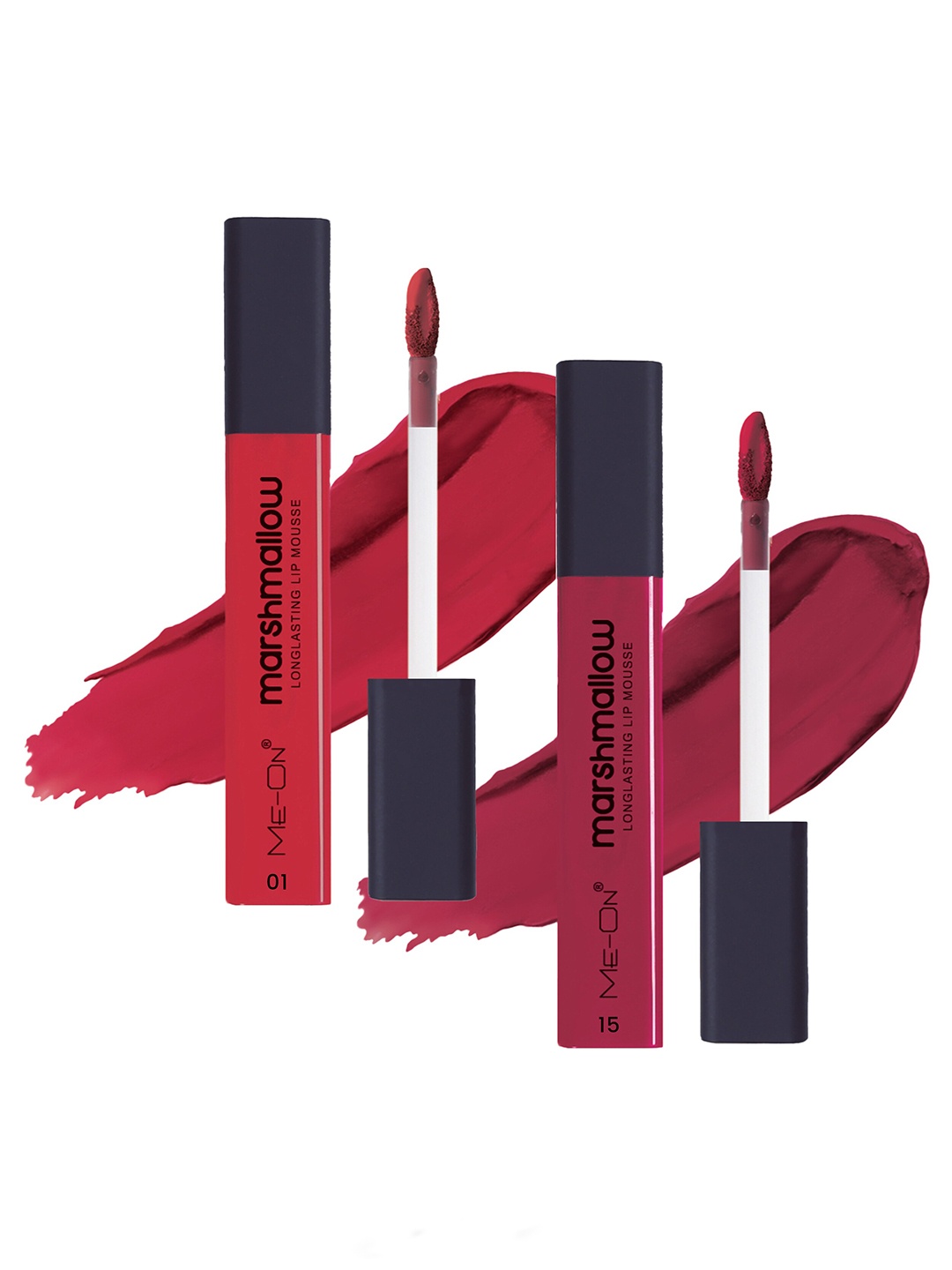 

ME-ON Set Of 2 Marshmallow Longwearing Lip Mousse 6ml Each - Shades 01 & 15, Red