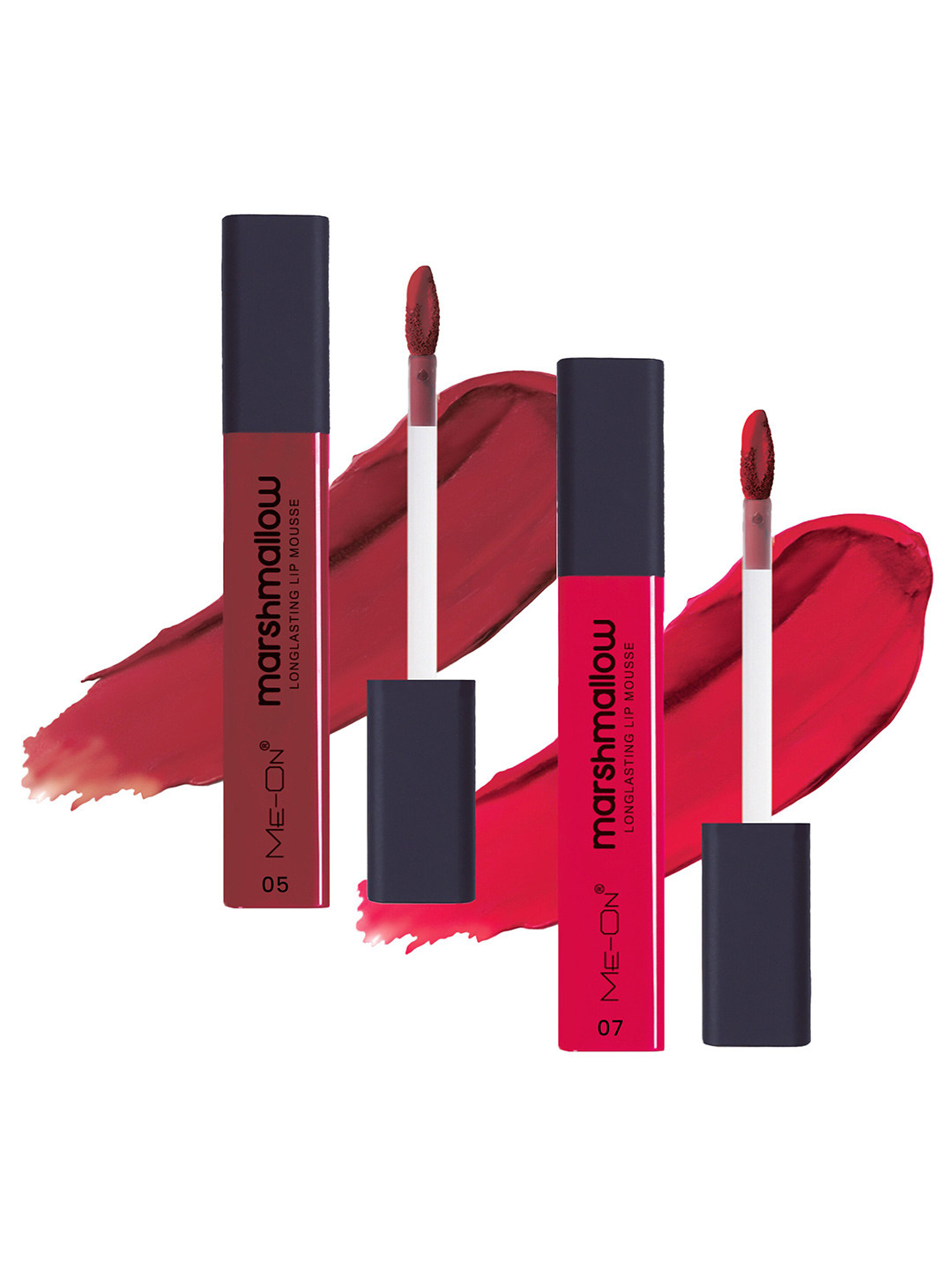 

ME-ON Set Of 2 Marshmallow Long Lasting Lip Mousse -6ml Each-Sherbet 05-Raspberry 07, Red