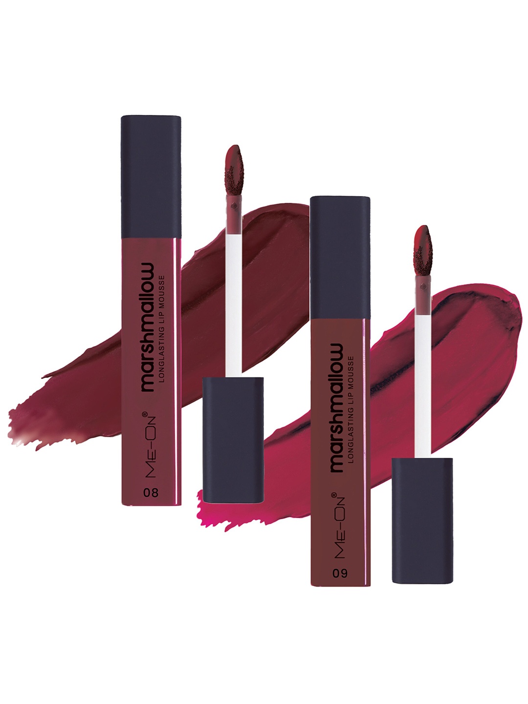 

ME-ON Marshmallow Set Of 2 Long Lasting Lip Mousse -6ml Each -Red Wine 08-Burgundy Lush 09