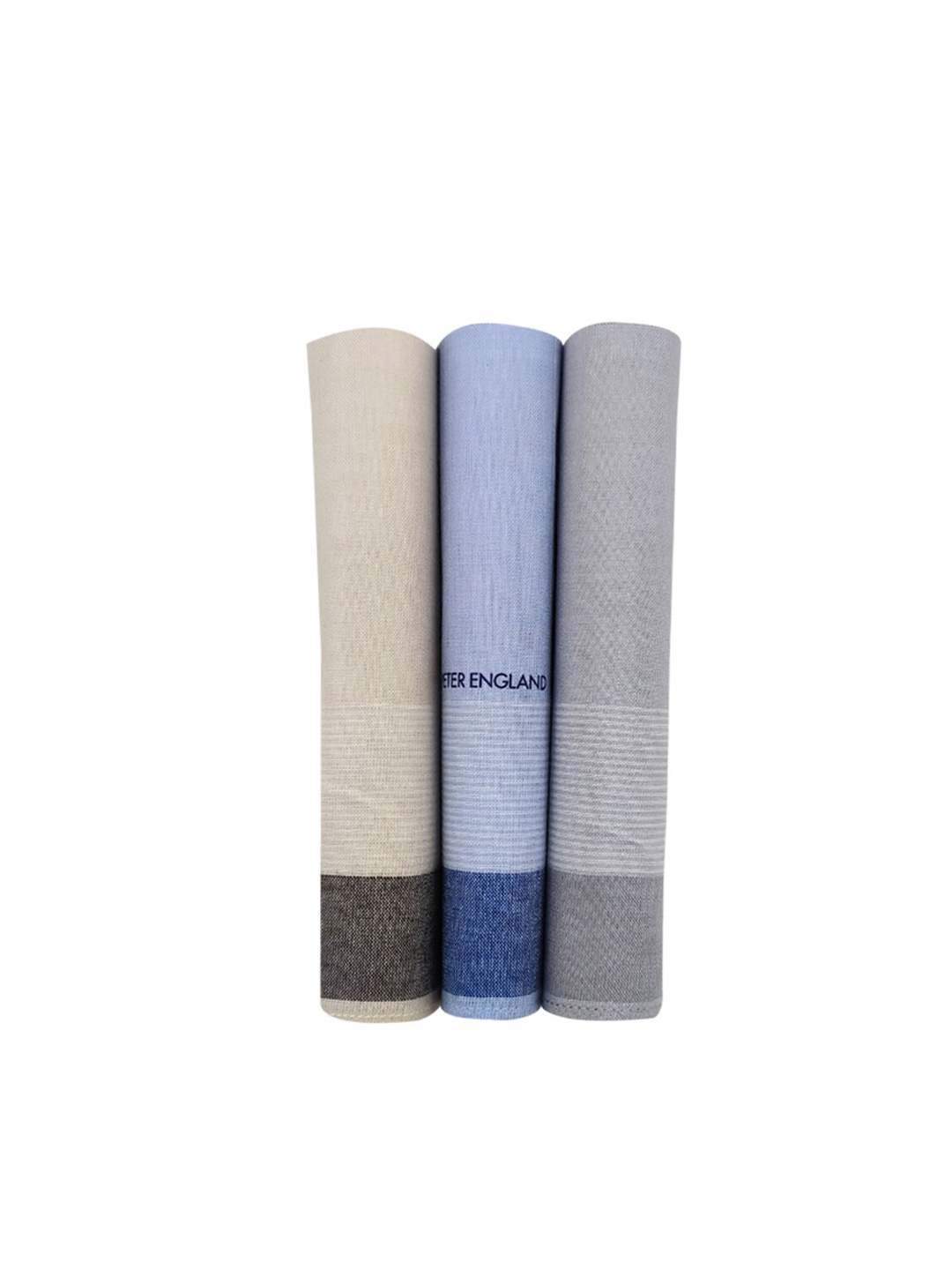 

Peter England Men Pack Of 3 Striped Cotton Handkerchiefs, Beige