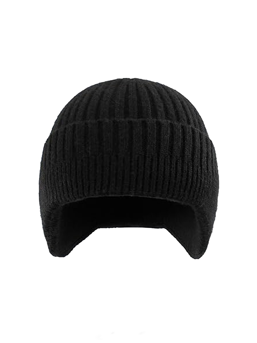 

Gajraj Unisex Self Design Woollen Beanie, Black