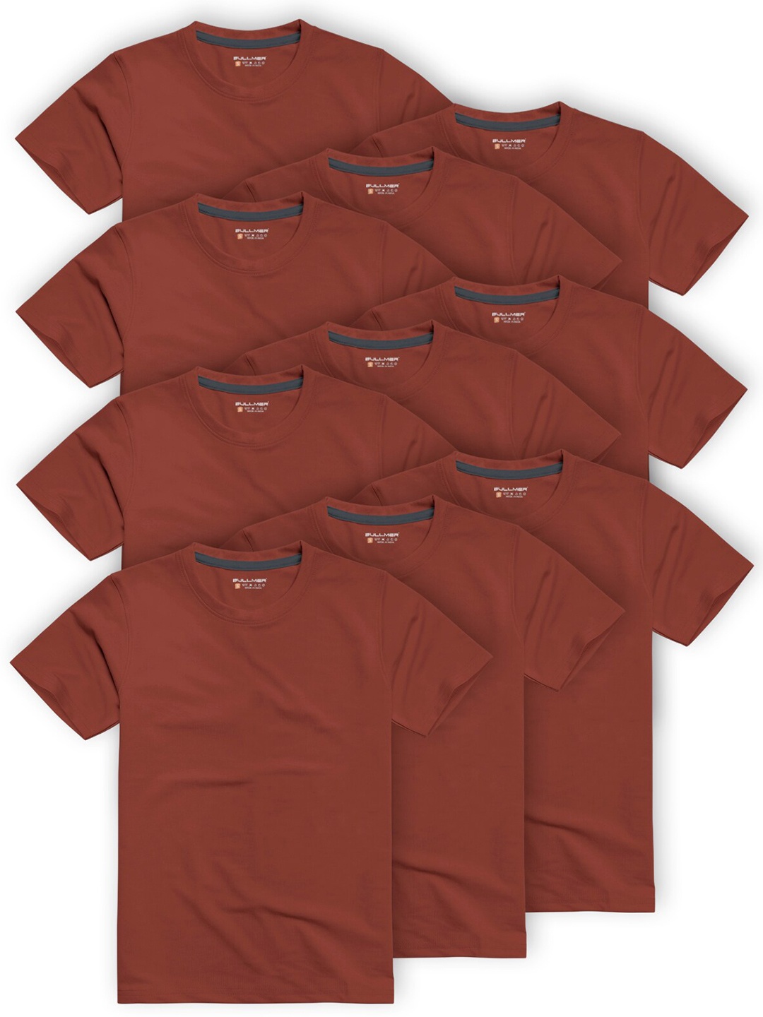 

BULLMER Pack Of 10 Short sleeves Cotton T-shirt, Red