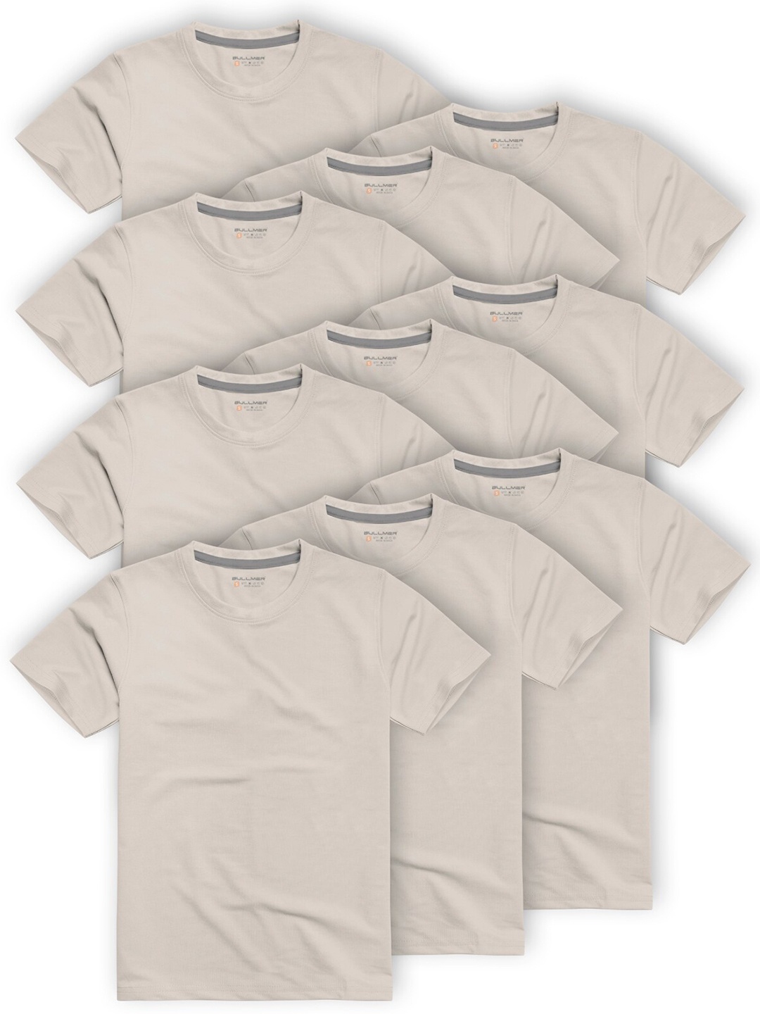 

BULLMER Pack Of 10 Short sleeves Cotton T-shirt, Beige