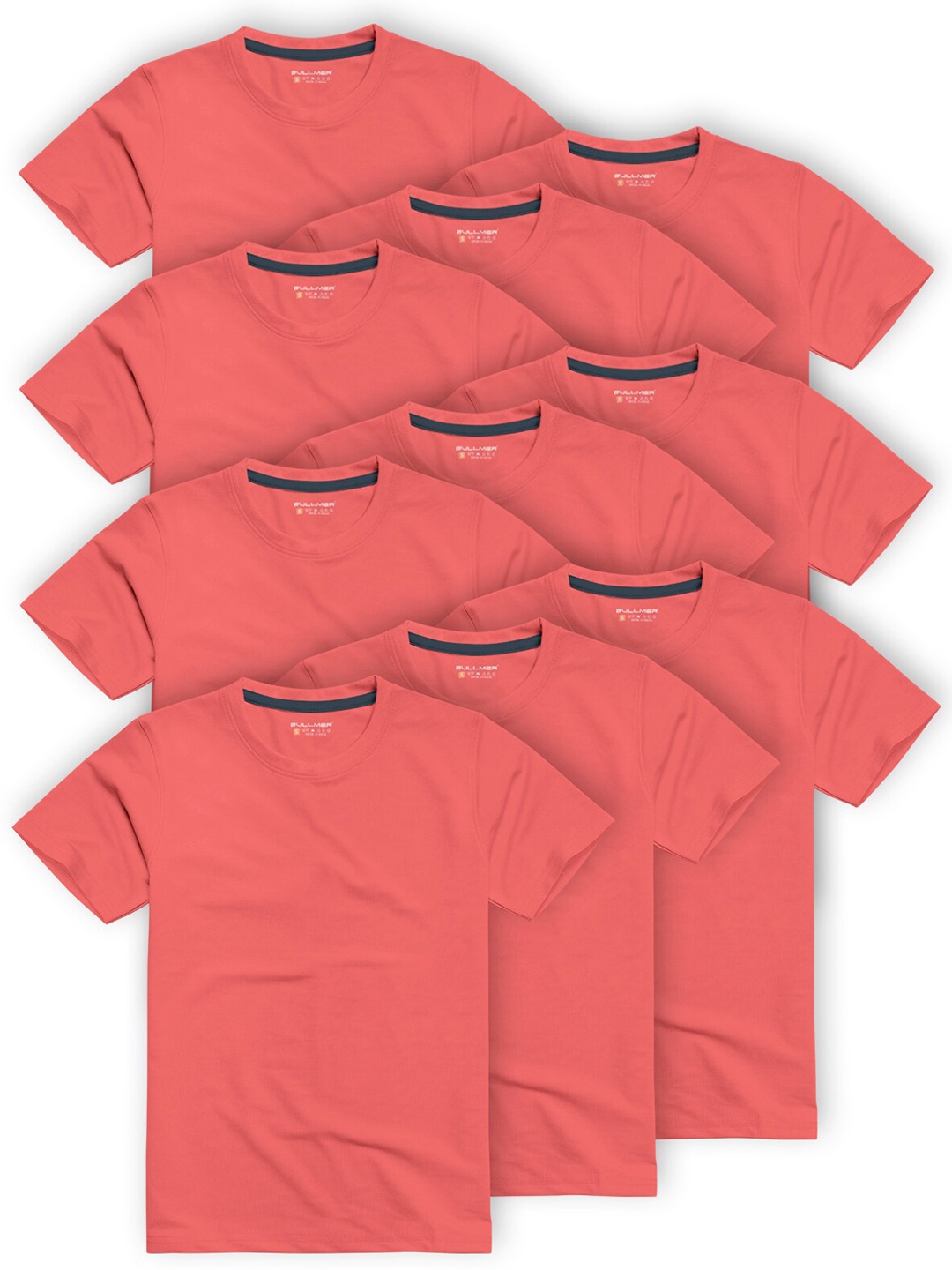 

BULLMER Pack Of 10 Short sleeves Cotton T-shirt, Red