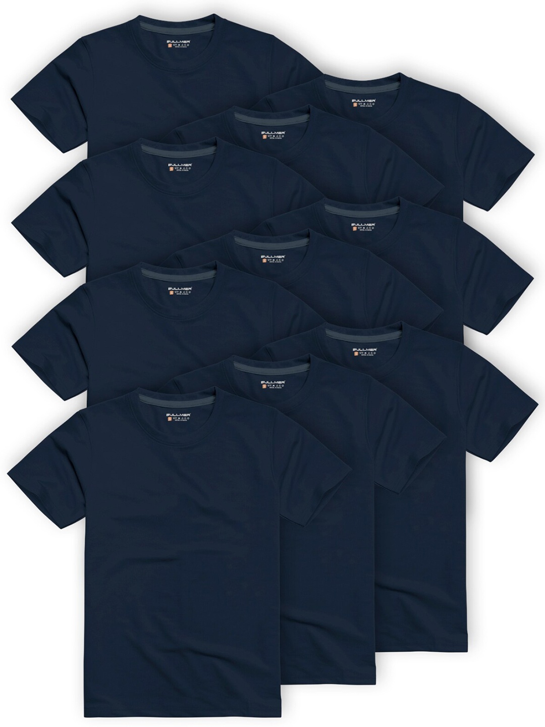 

BULLMER Pack Of 10 Short sleeves Cotton T-shirt, Blue