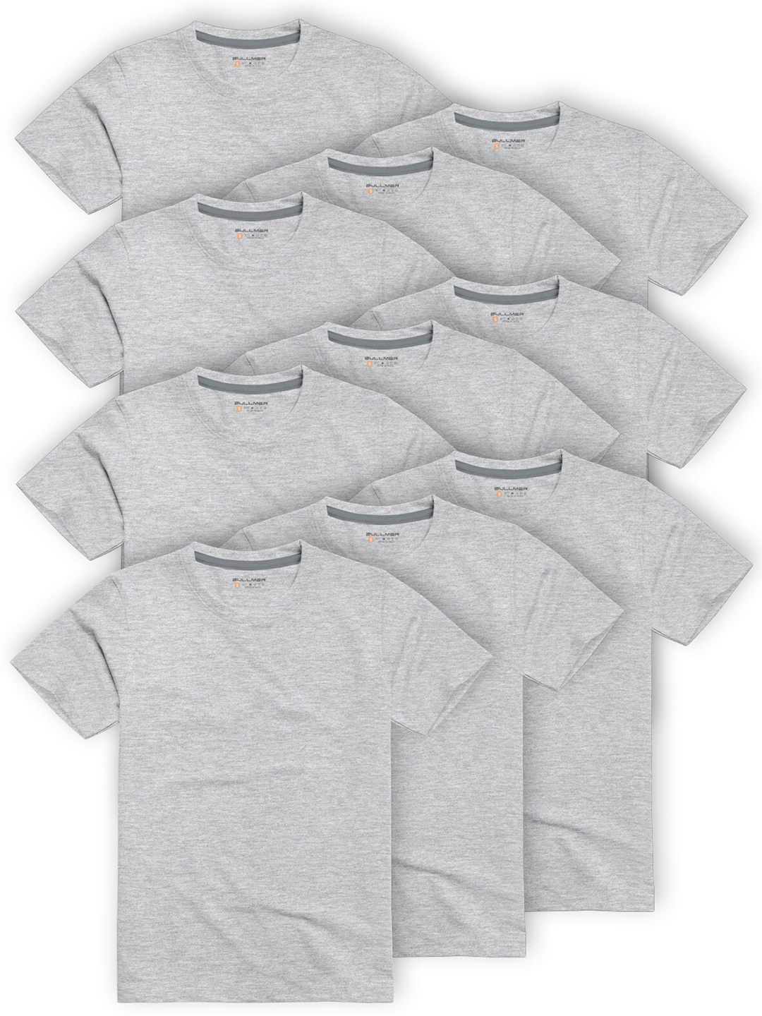 

BULLMER Pack Of 10 Short sleeves Cotton T-shirt, Grey melange