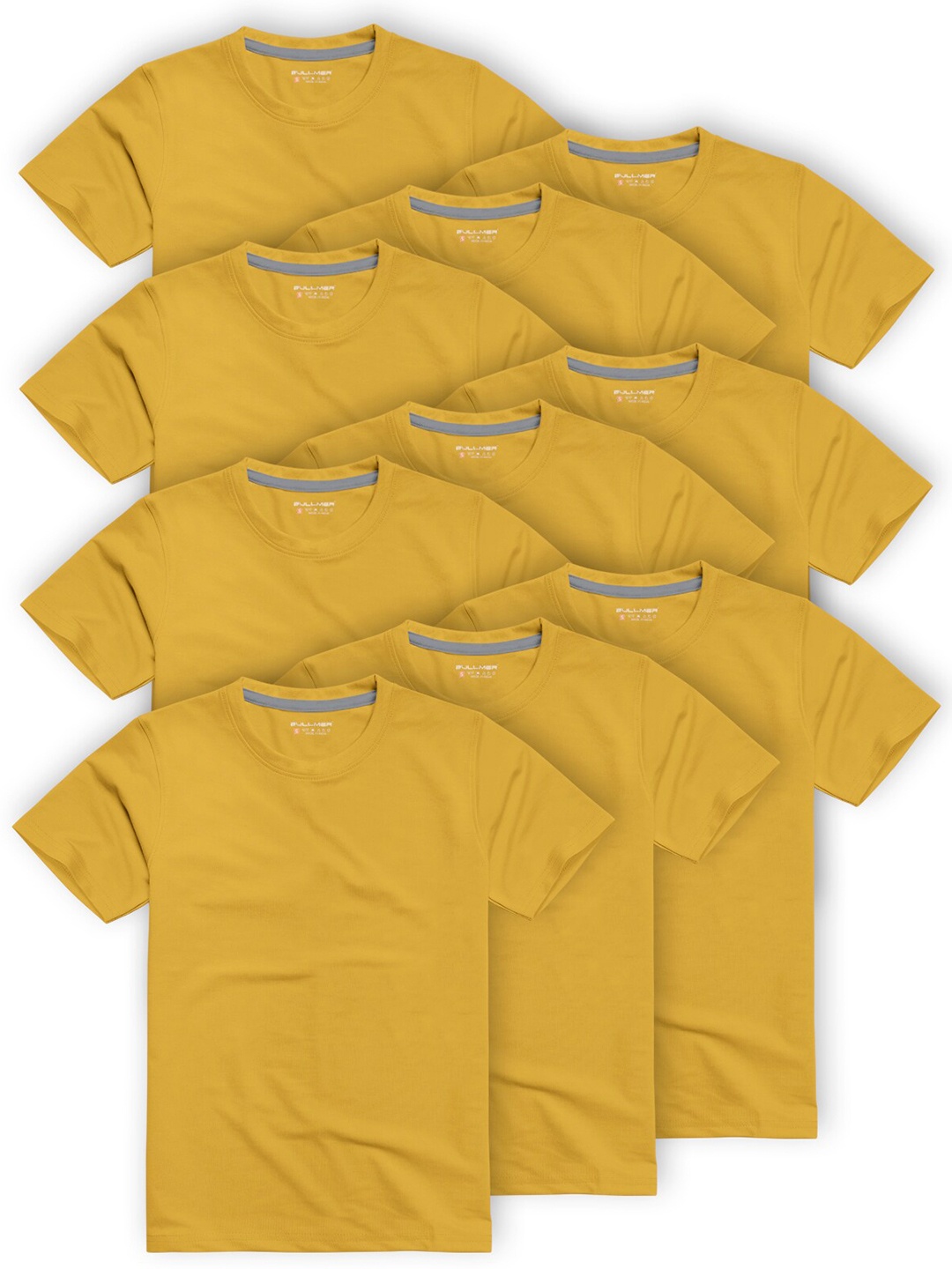 

BULLMER Pack Of 10 Short sleeves Cotton T-shirt, Yellow