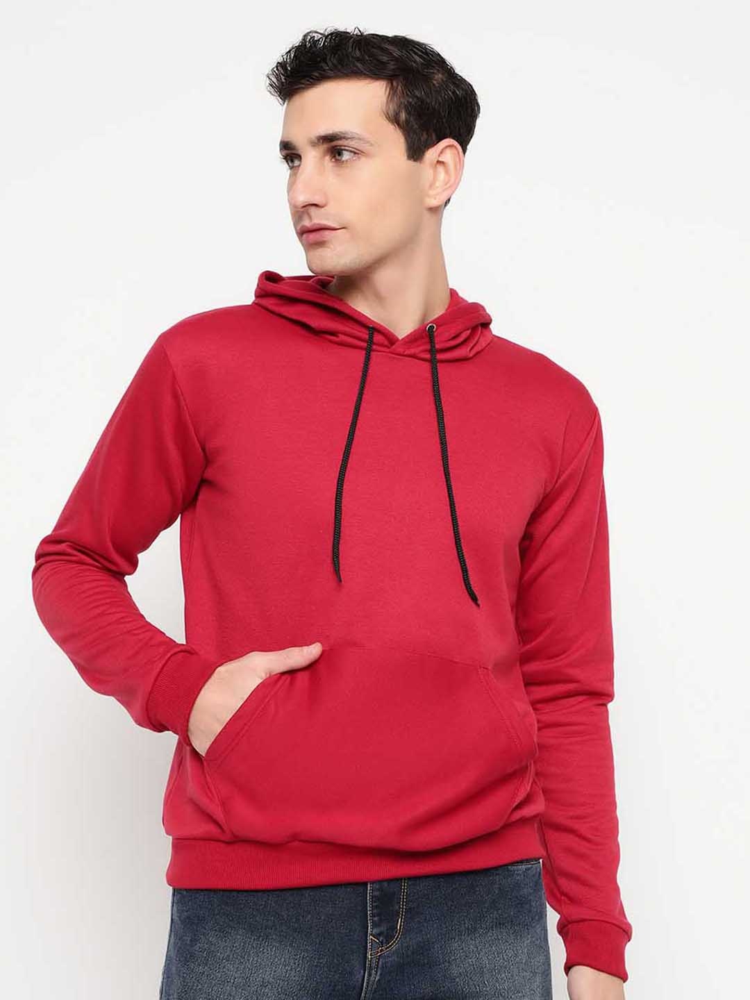 

BAESD Long Sleeves Hood Pullover Sweatshirt, Red