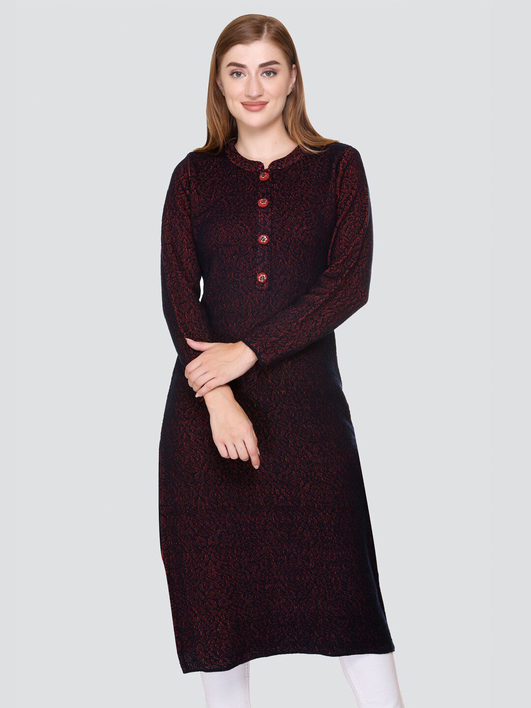 

Elthia's Woollen Straight Kurta, Navy blue