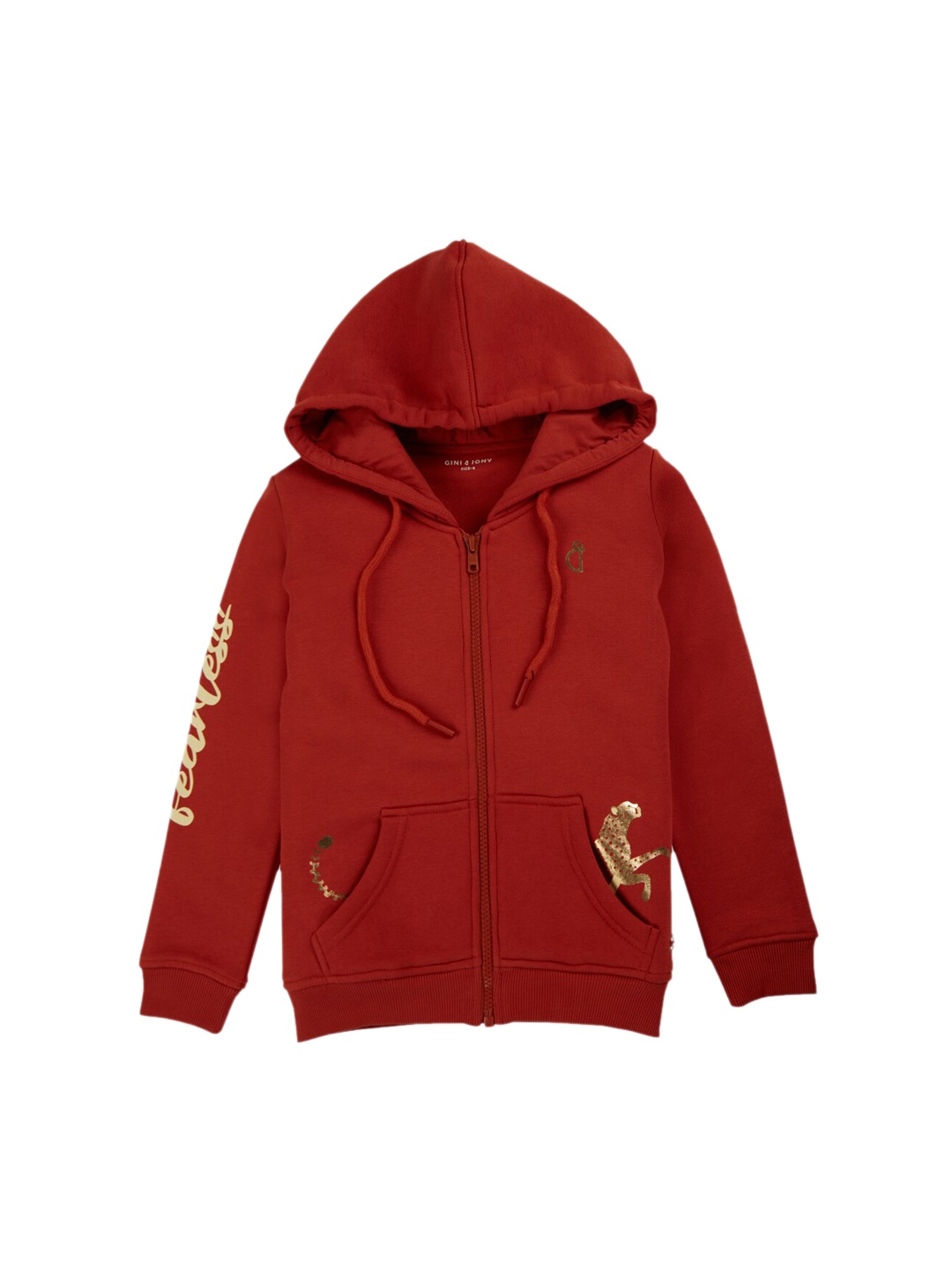 

Gini and Jony Girls Hooded Open Front Jacket, Maroon