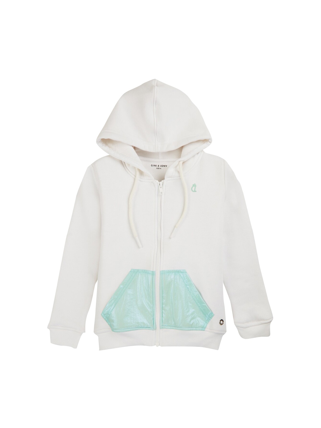 

Gini and Jony Girls Hooded Open Front Jacket, White