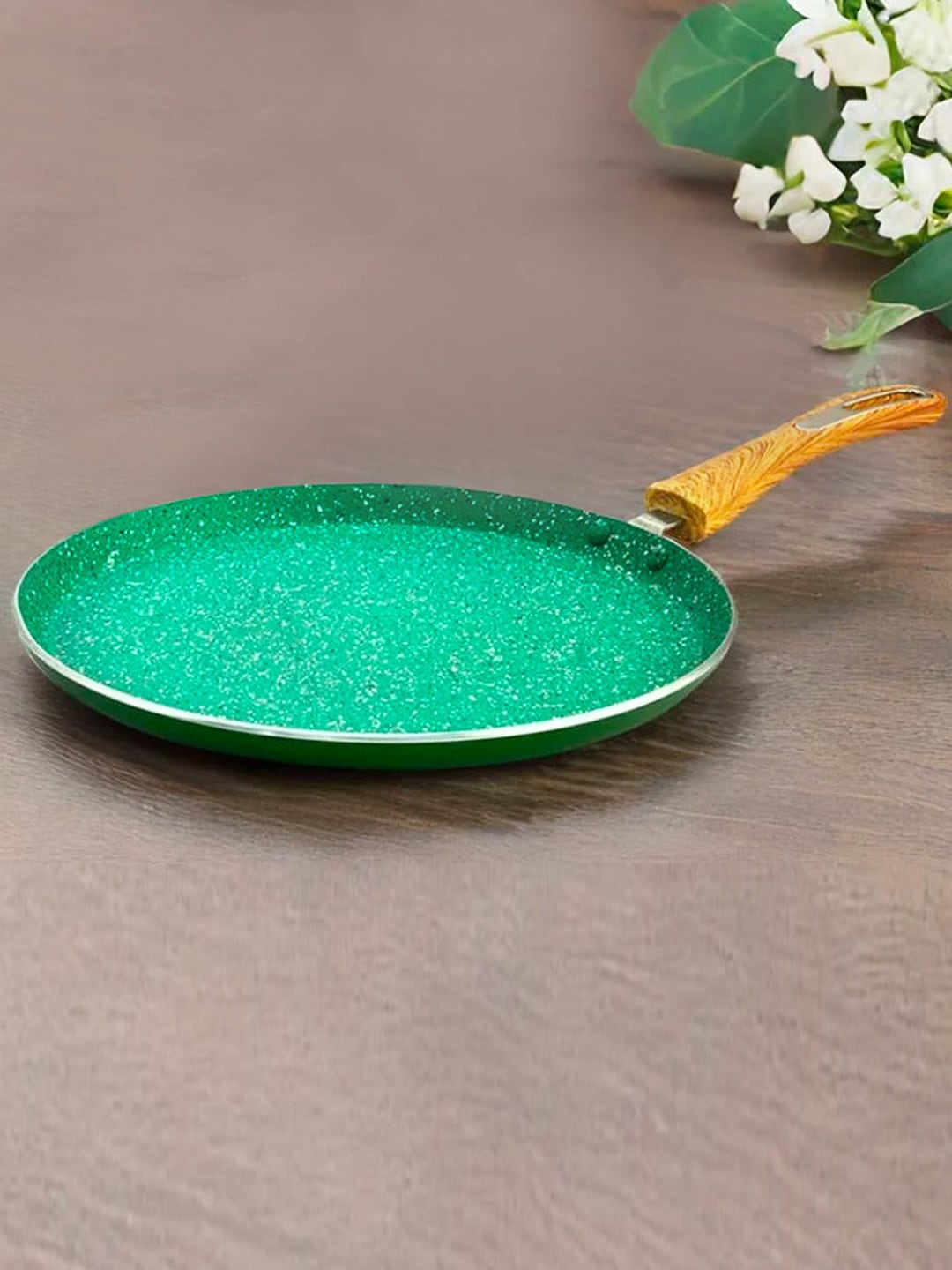 

Athome by Nilkamal Green & Brown Aluminium Non-Stick Dosa Tawa