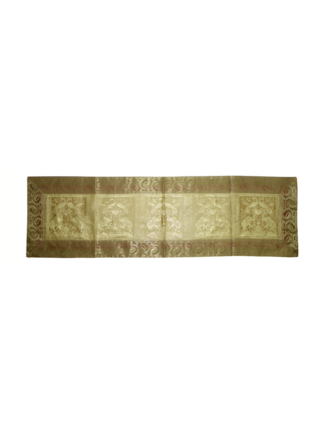 

Lal Haveli Beige & Gold Toned Floral Woven Design Table Runner