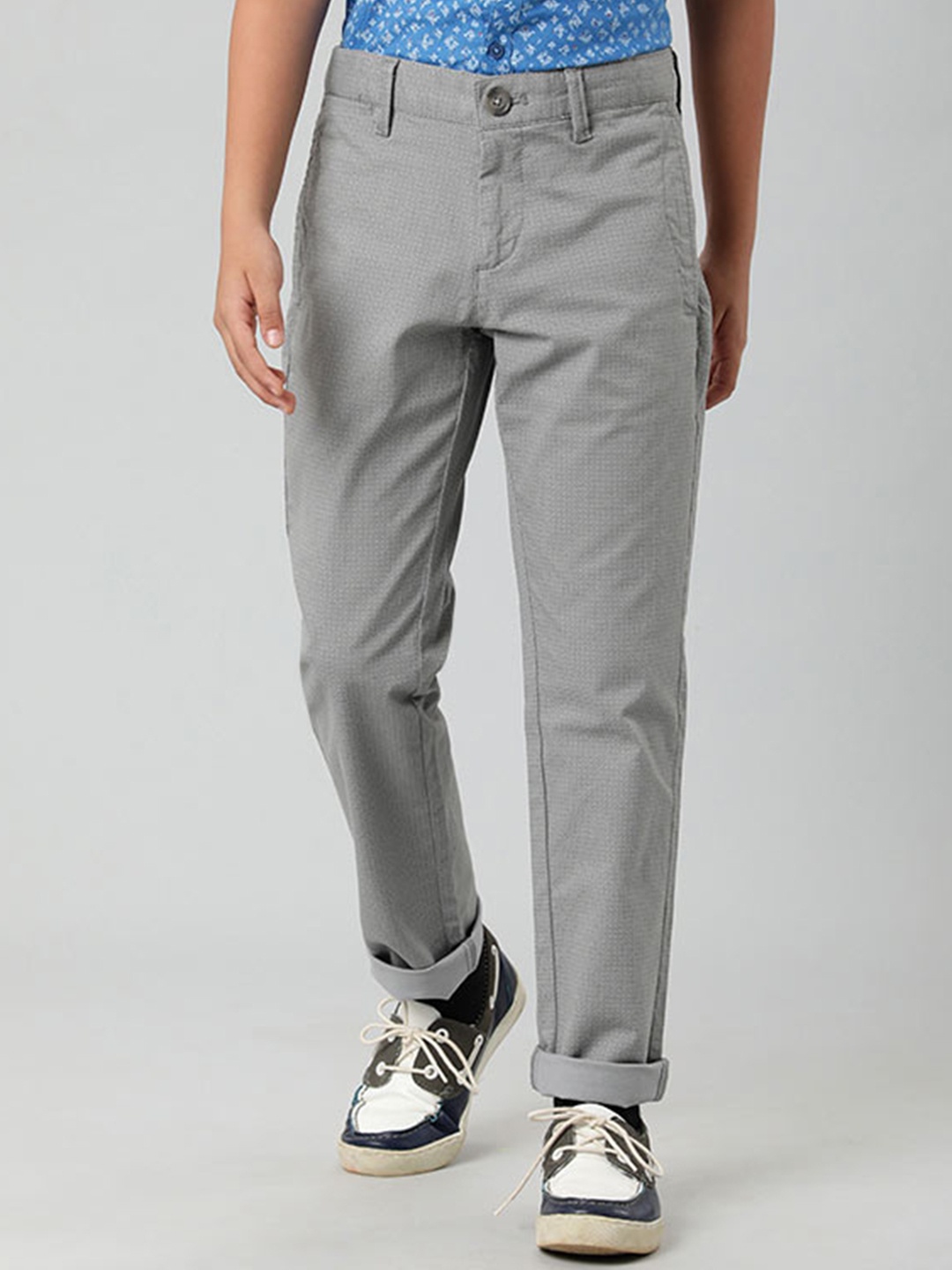 

Indian Terrain Boys Mid-Rise Chinos, Grey