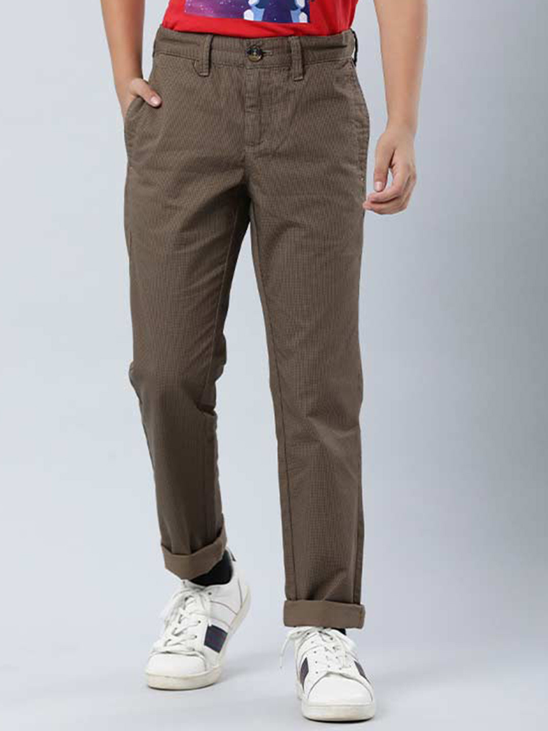 

Indian Terrain Boys Mid-Rise Chinos, Brown