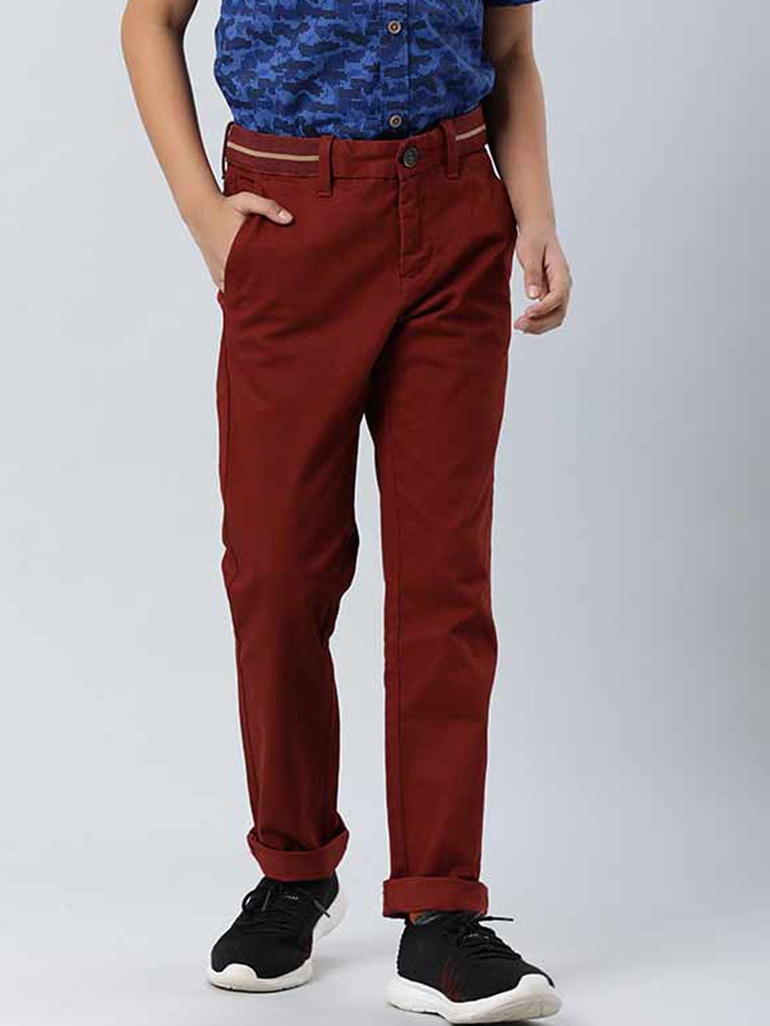 

Indian Terrain Boys Mid-Rise Chinos, Red
