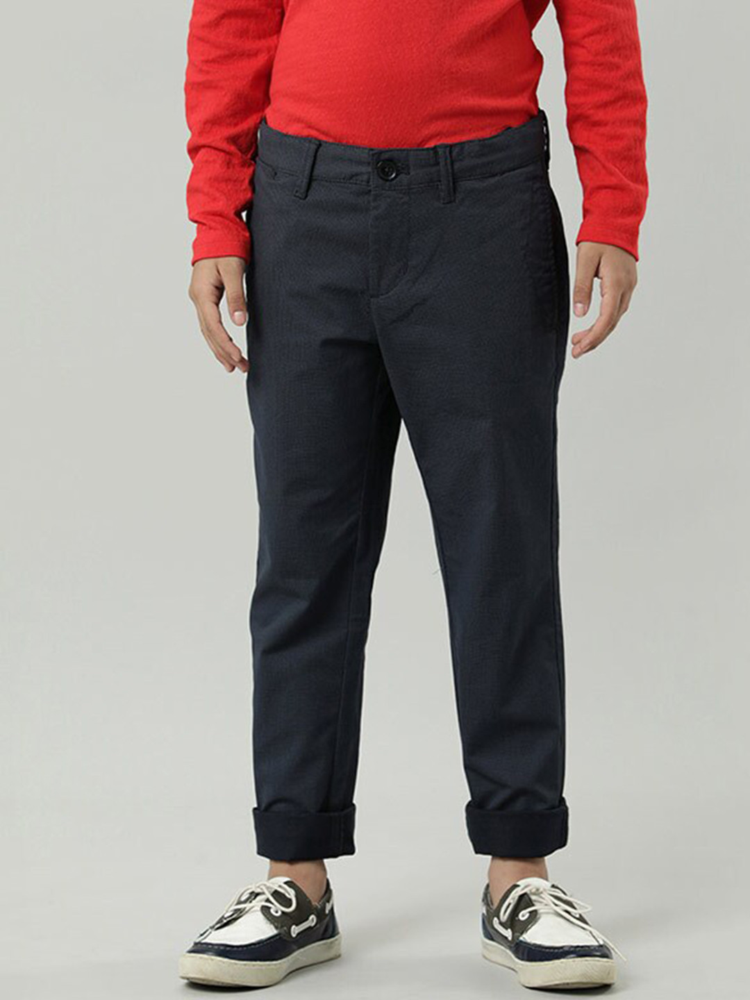 

Indian Terrain Boys Mid-Rise Chinos, Navy blue