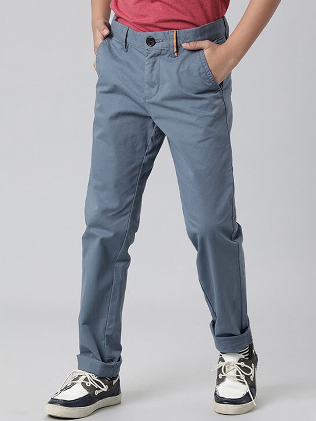 

Indian Terrain Boys Mid-Rise Trousers, Blue