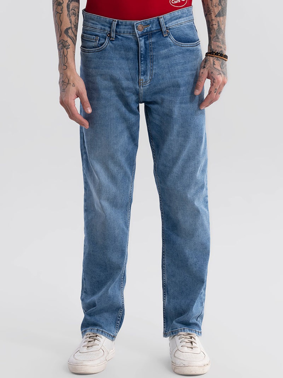 

Snitch Men Blue Comfort Fit Light Fade Cotton Jeans