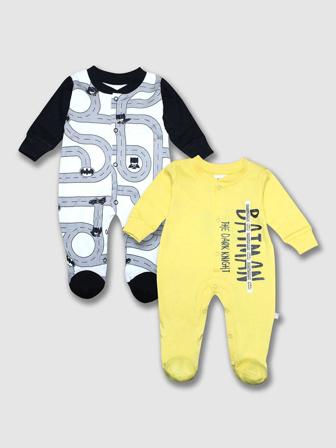 

Moms Love Infant Boys Pack Of 2 Assorted Batman Printed Cotton Sleepsuit