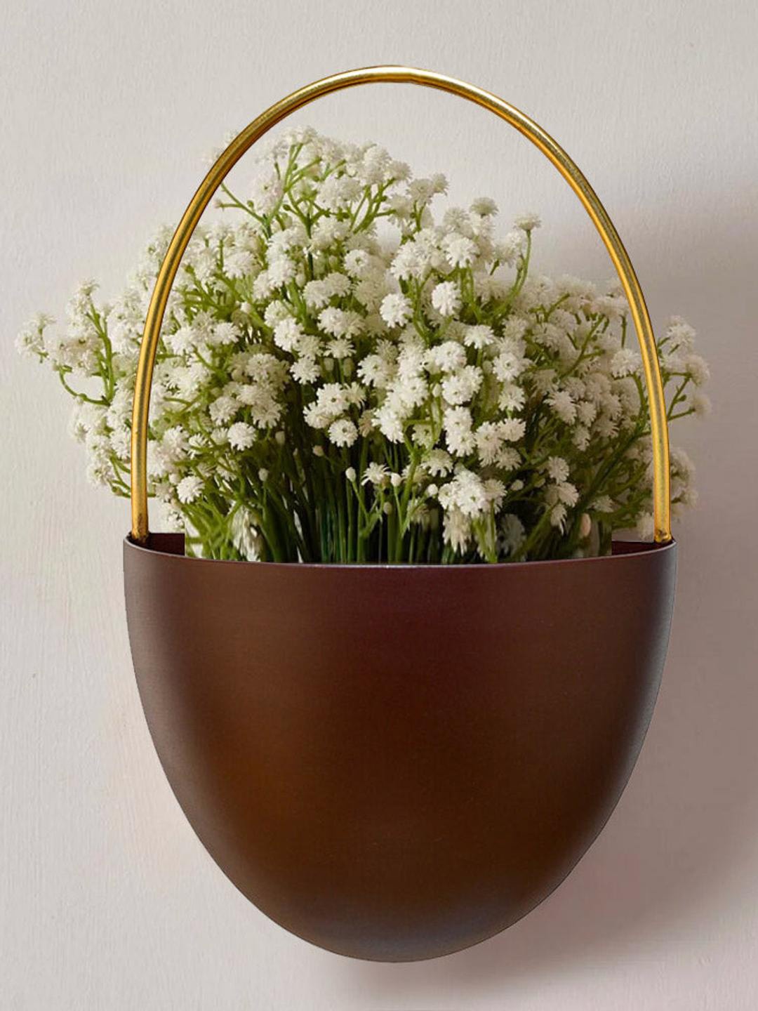 

Athome by Nilkamal Brown Cirque Wall Mounted Metal Planter
