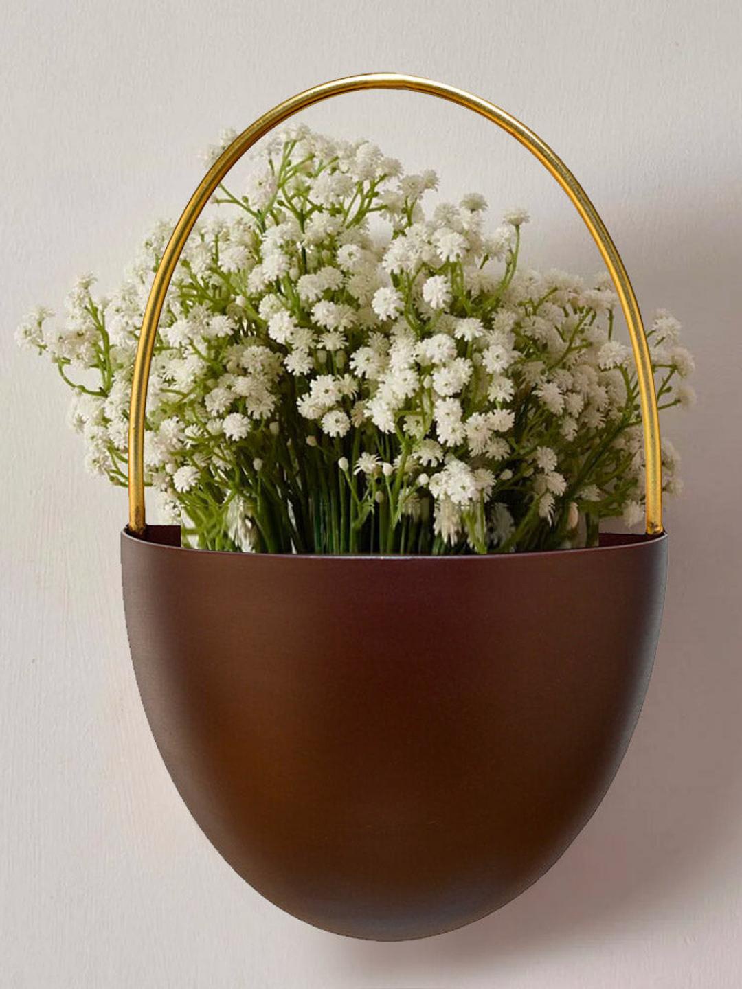 

Athome by Nilkamal Brown Cirque Wall Mounted Metal Planter