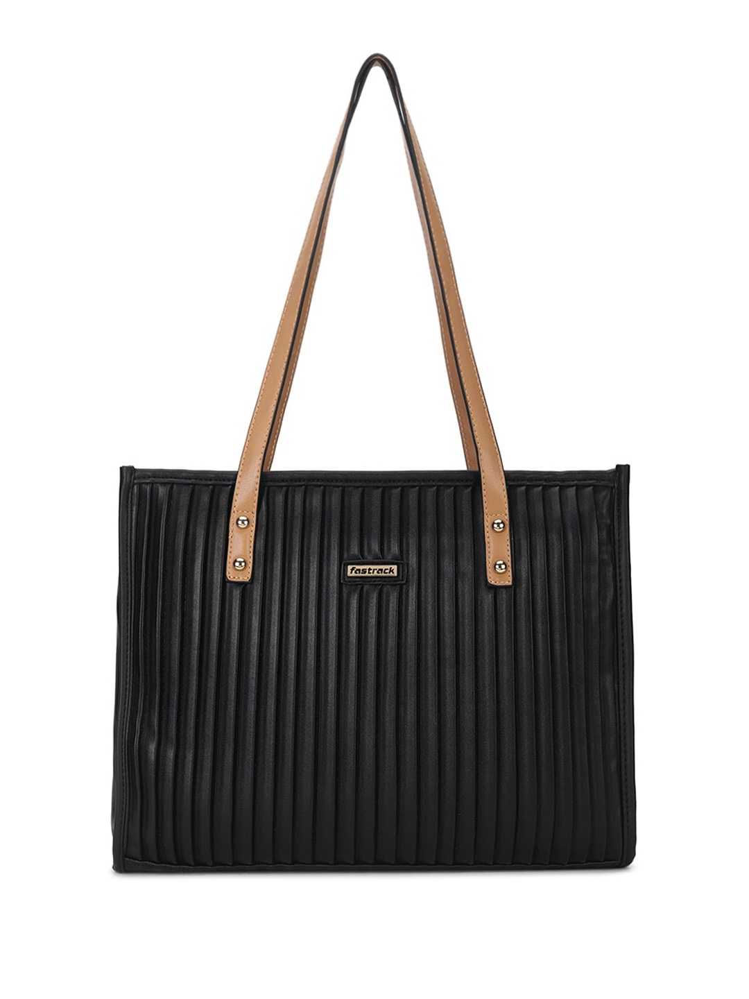 

Fastrack Striped Shopper Tote Bag, Black