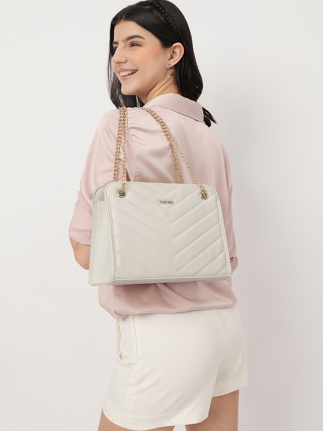 

Fastrack Structured Sling Bag, White