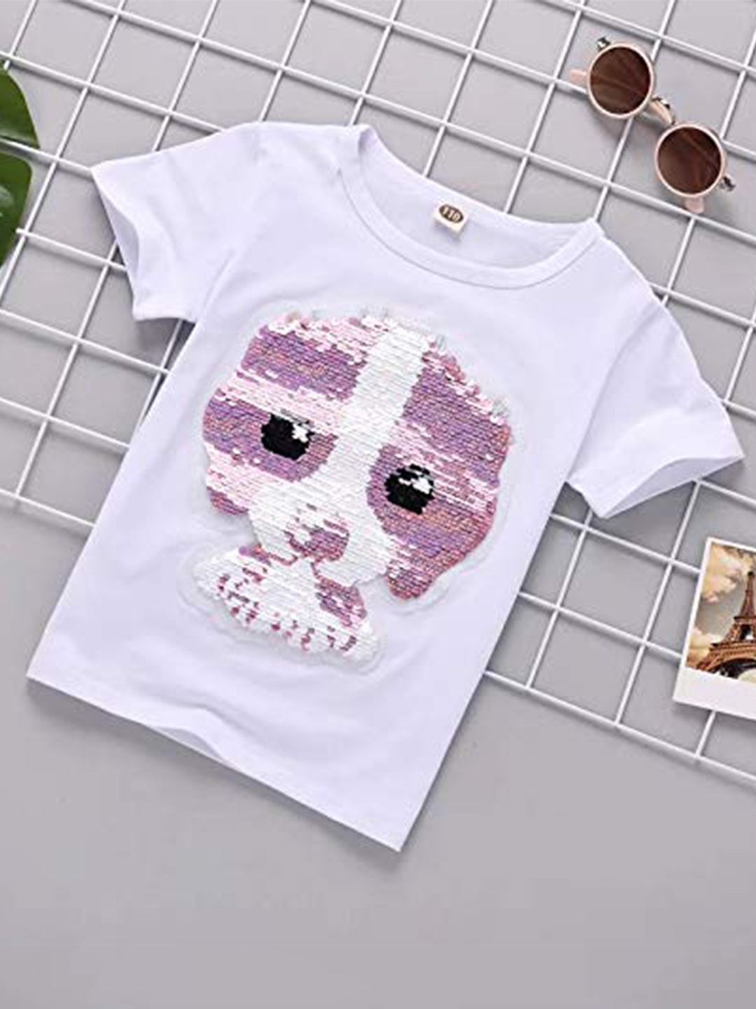 

Googo Gaaga Boys Sequinned Cotton T-shirt, White