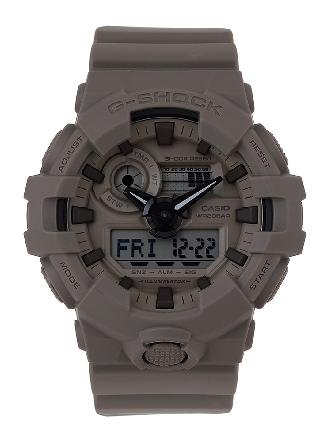 

CASIO G-Shock Men Analogue and Digital Chronograph Watch G1466, Brown