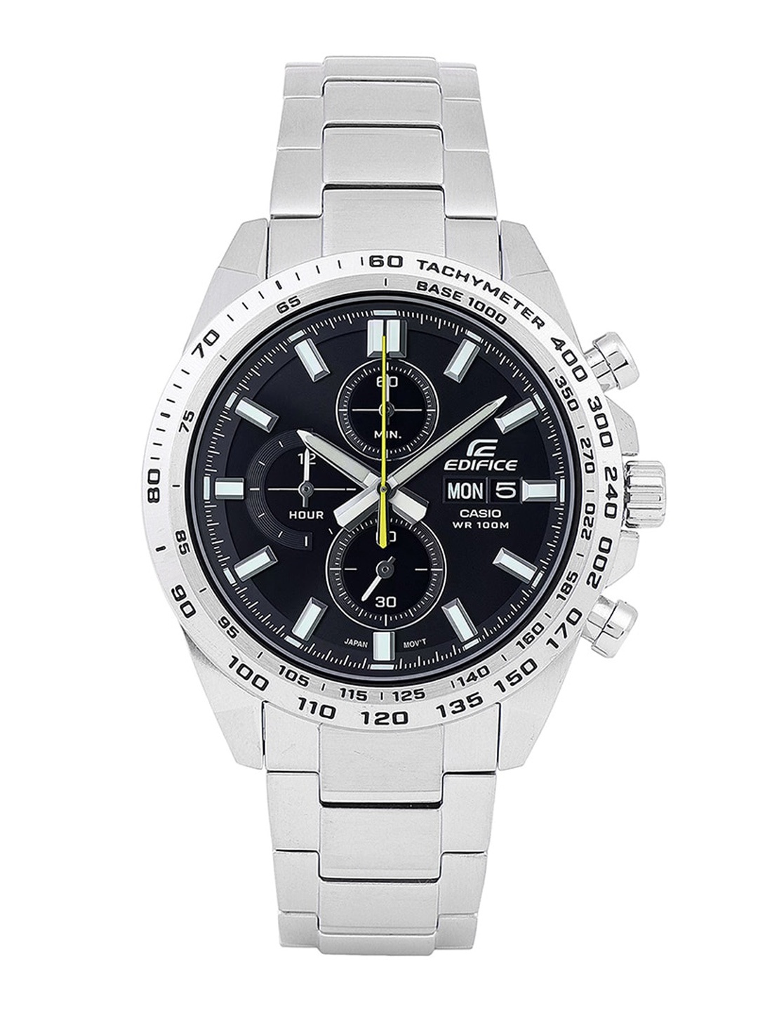 

CASIO Men EDifice EFR-574D-1AVUDF Black Analog Dial Silver Stainless Steel Band ED593