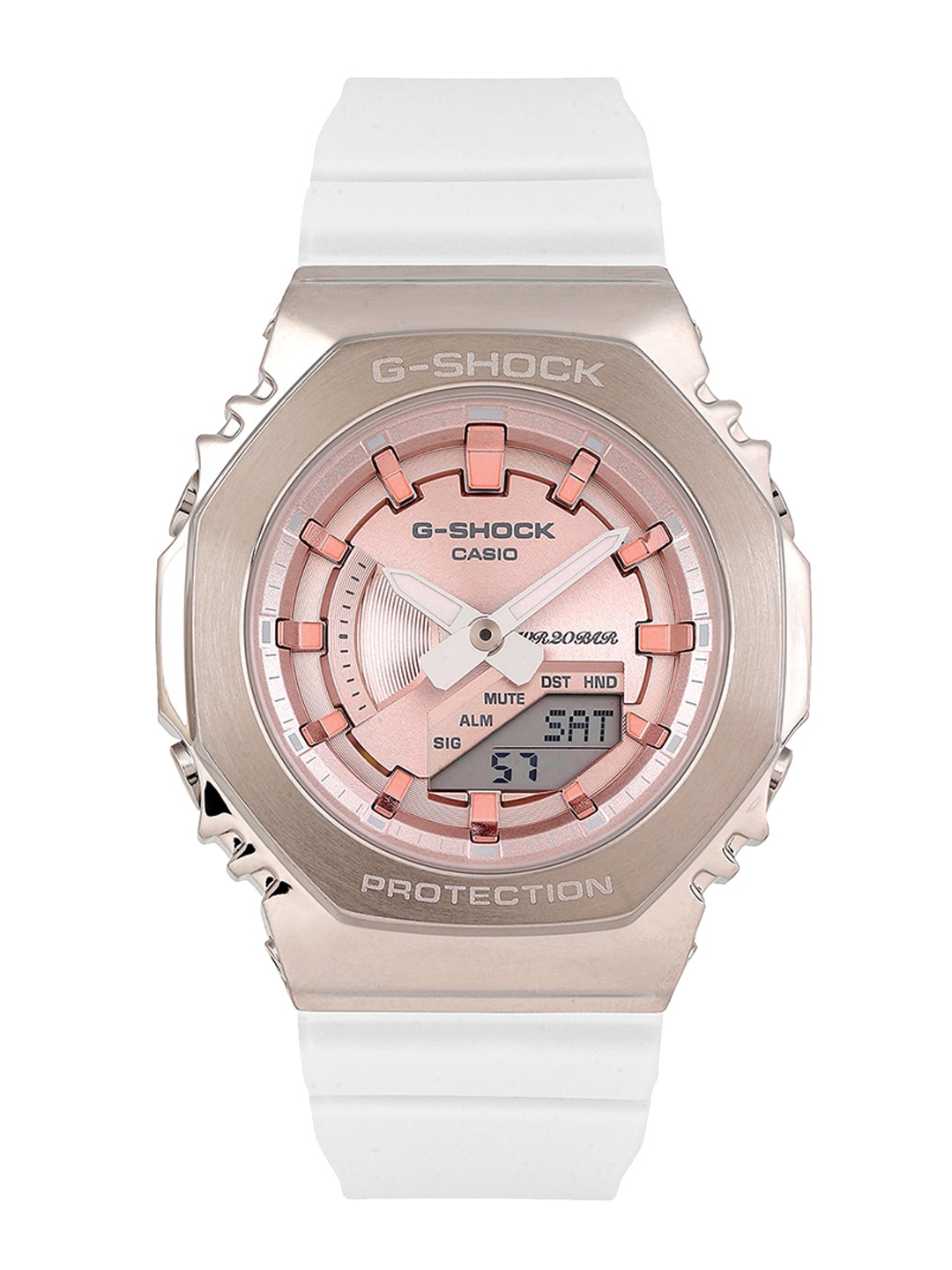 

CASIO Women Cuff Straps Analogue And Digital Chronograph Watch G1490, White