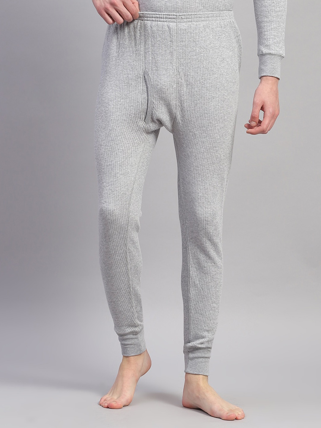 

Monte Carlo Men Ribbed Cotton Thermal Bottom, Grey