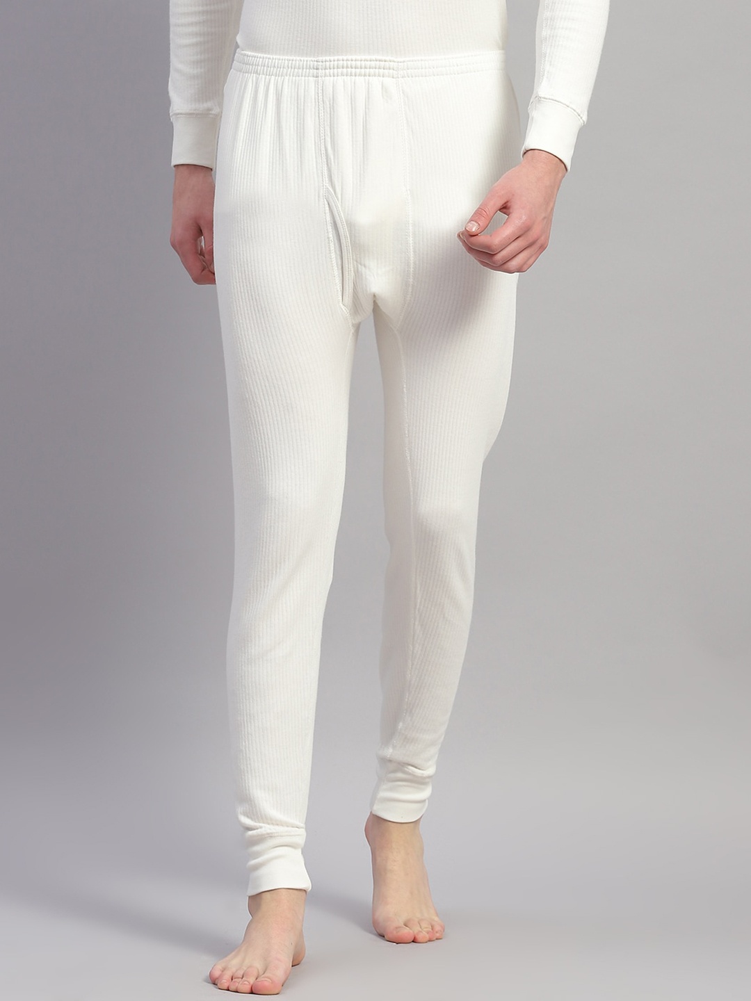 

Monte Carlo Men Ribbed Cotton Thermal Bottom, Off white