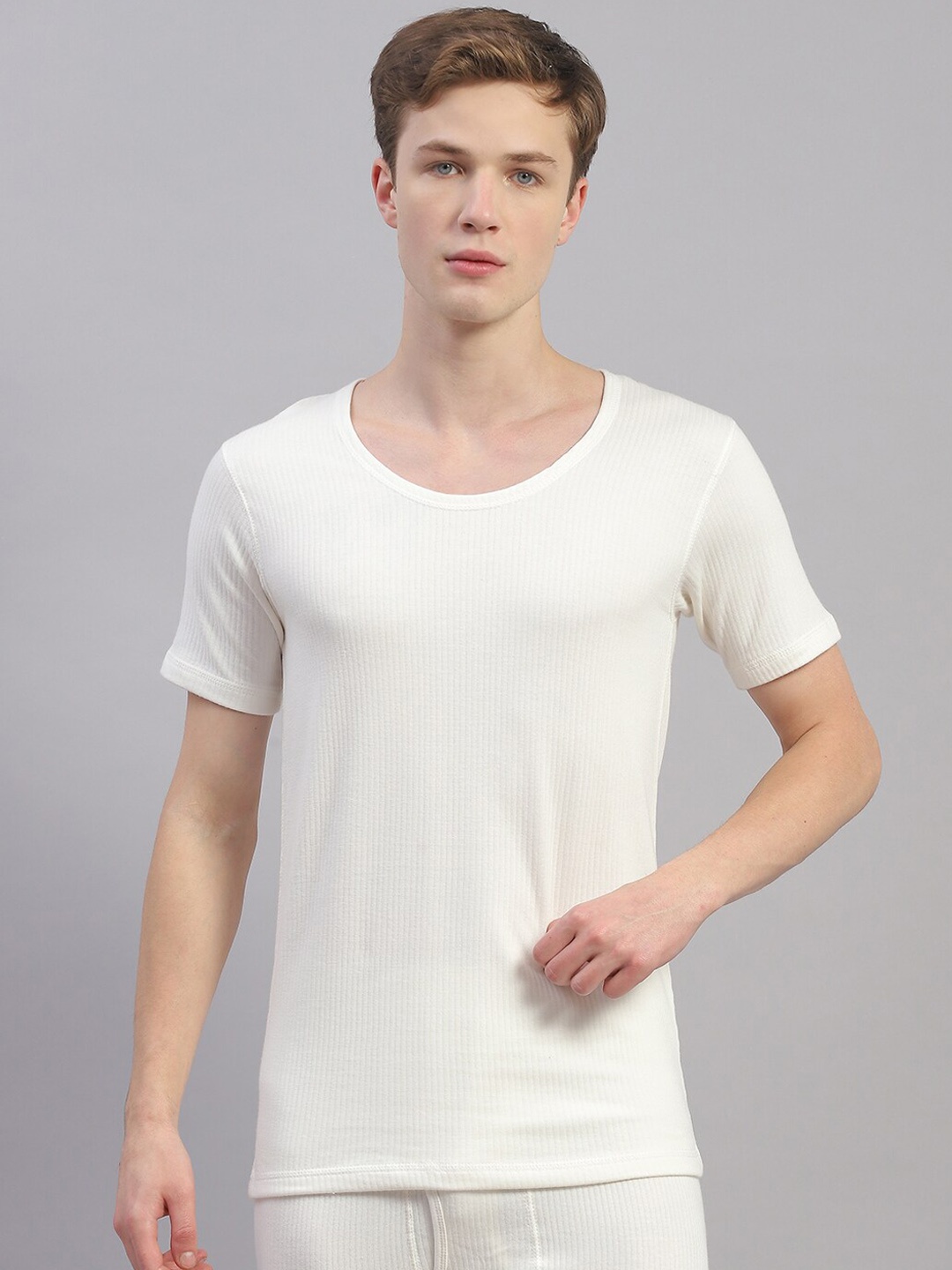 

Monte Carlo Ribbed Cotton Thermal Top, Off white
