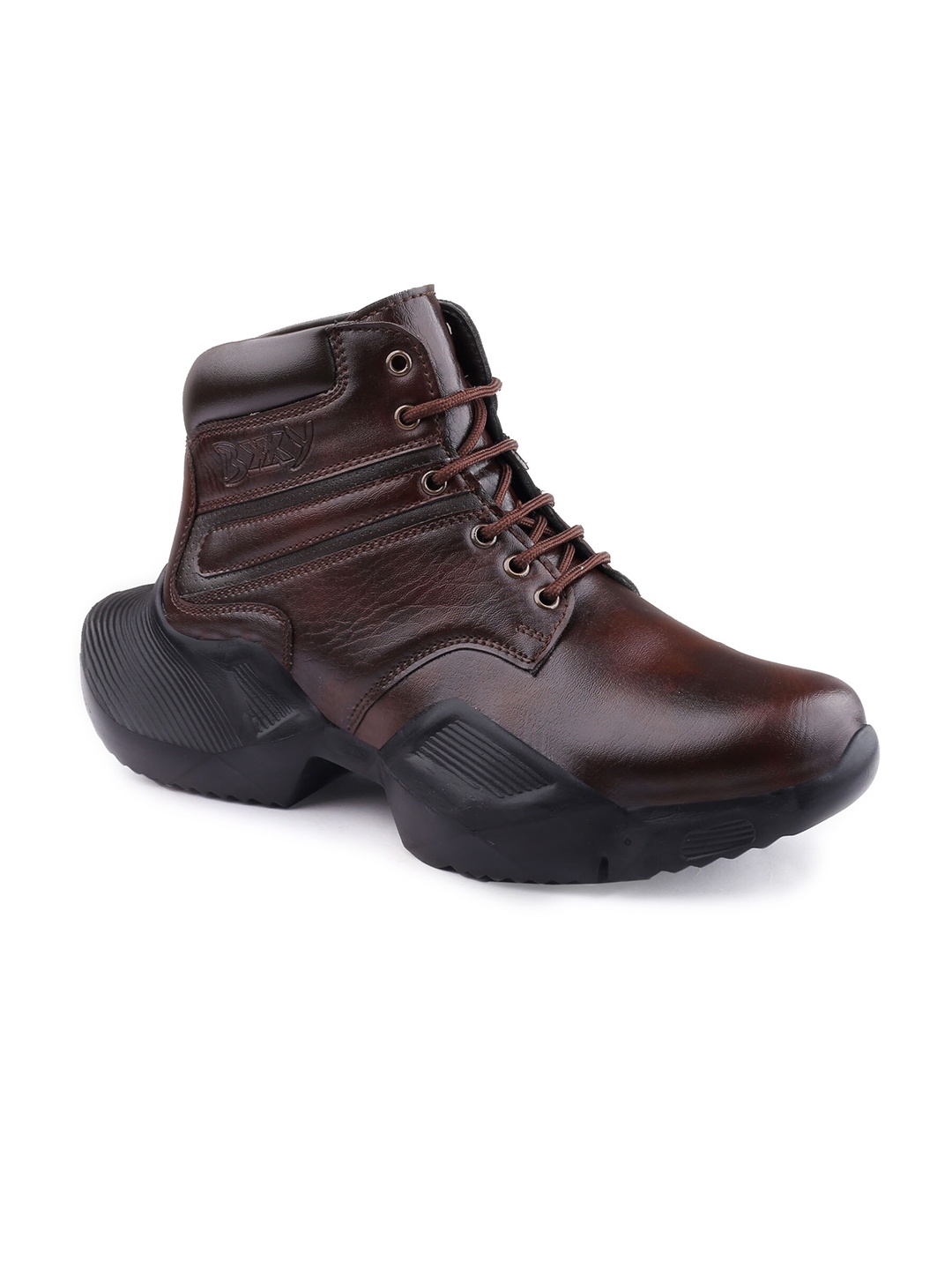 

Bxxy Men High-Top Lace-Up Elavator Chunky Boots, Brown