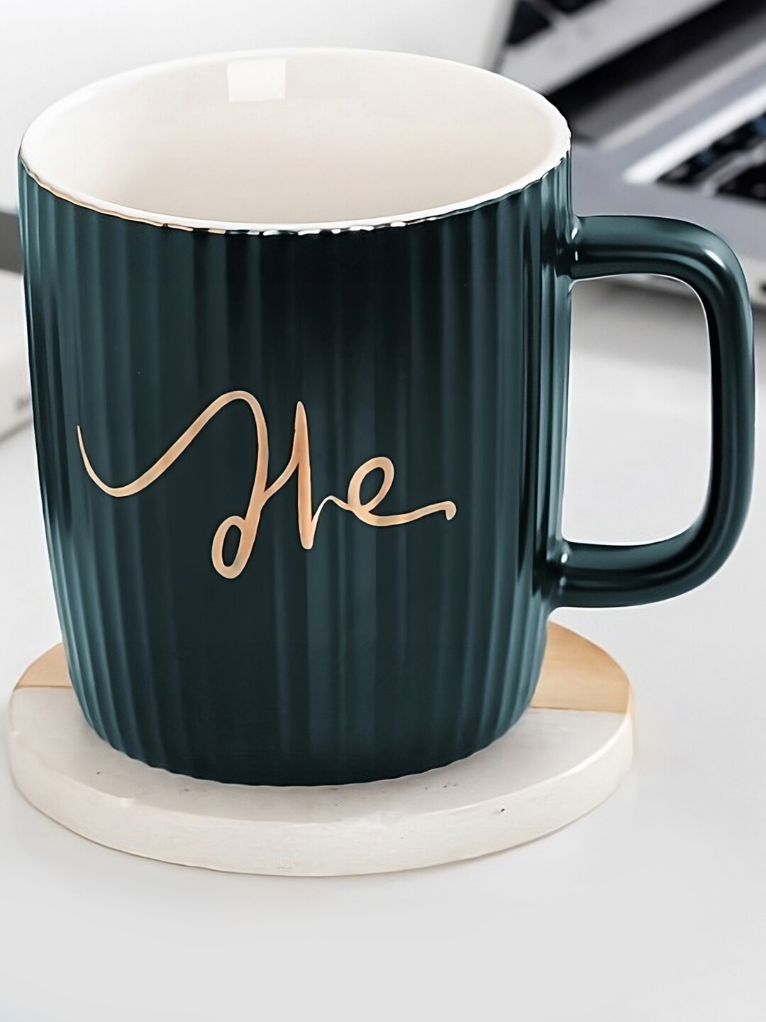 

BonZeaL Turquoise Blue Text or Slogans Printed Matte Mugs
