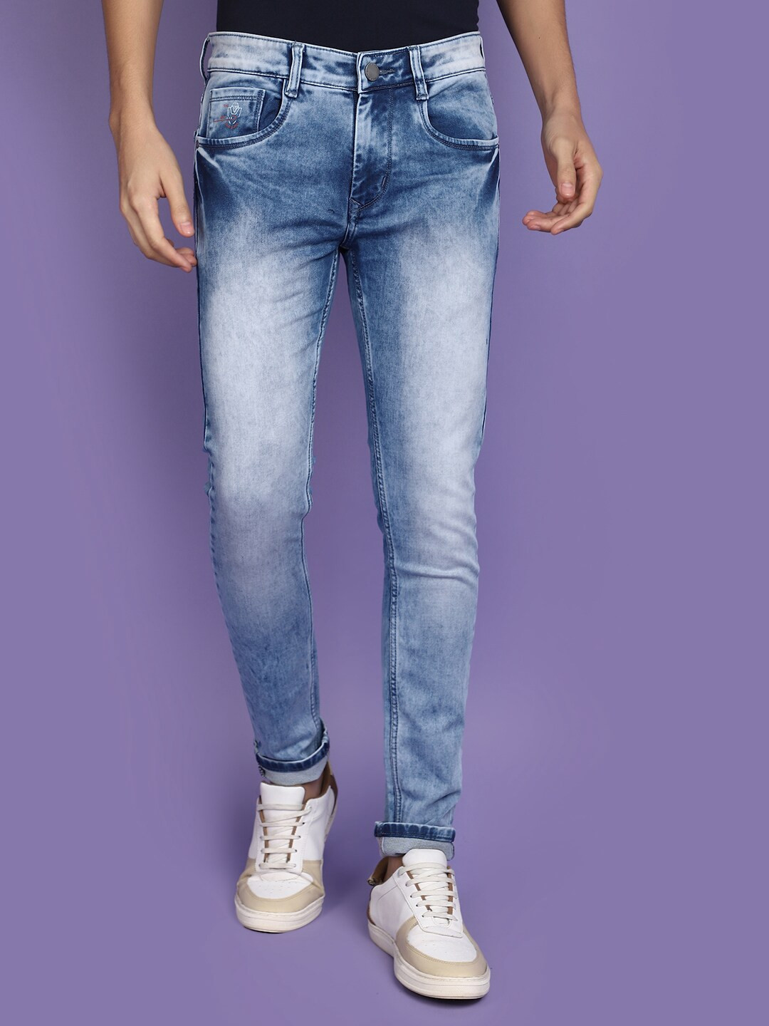 

V-Mart Men Heavy Fade Mid-Rise Cotton Denim Jeans, Blue