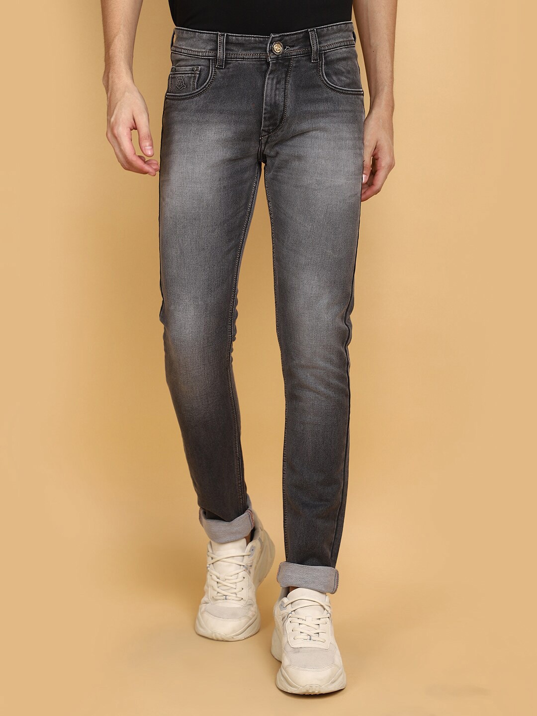 

V-Mart Men Heavy Fade Mid-Rise Cotton Denim Jeans, Grey