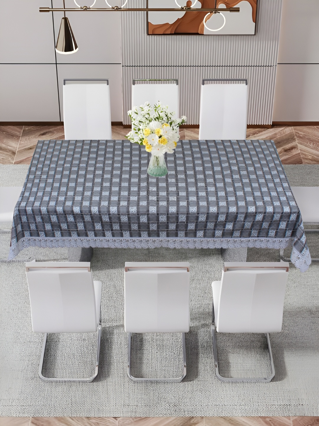 

DREAM CARE Blue Waterproof 8 Seater Floral Table Cover