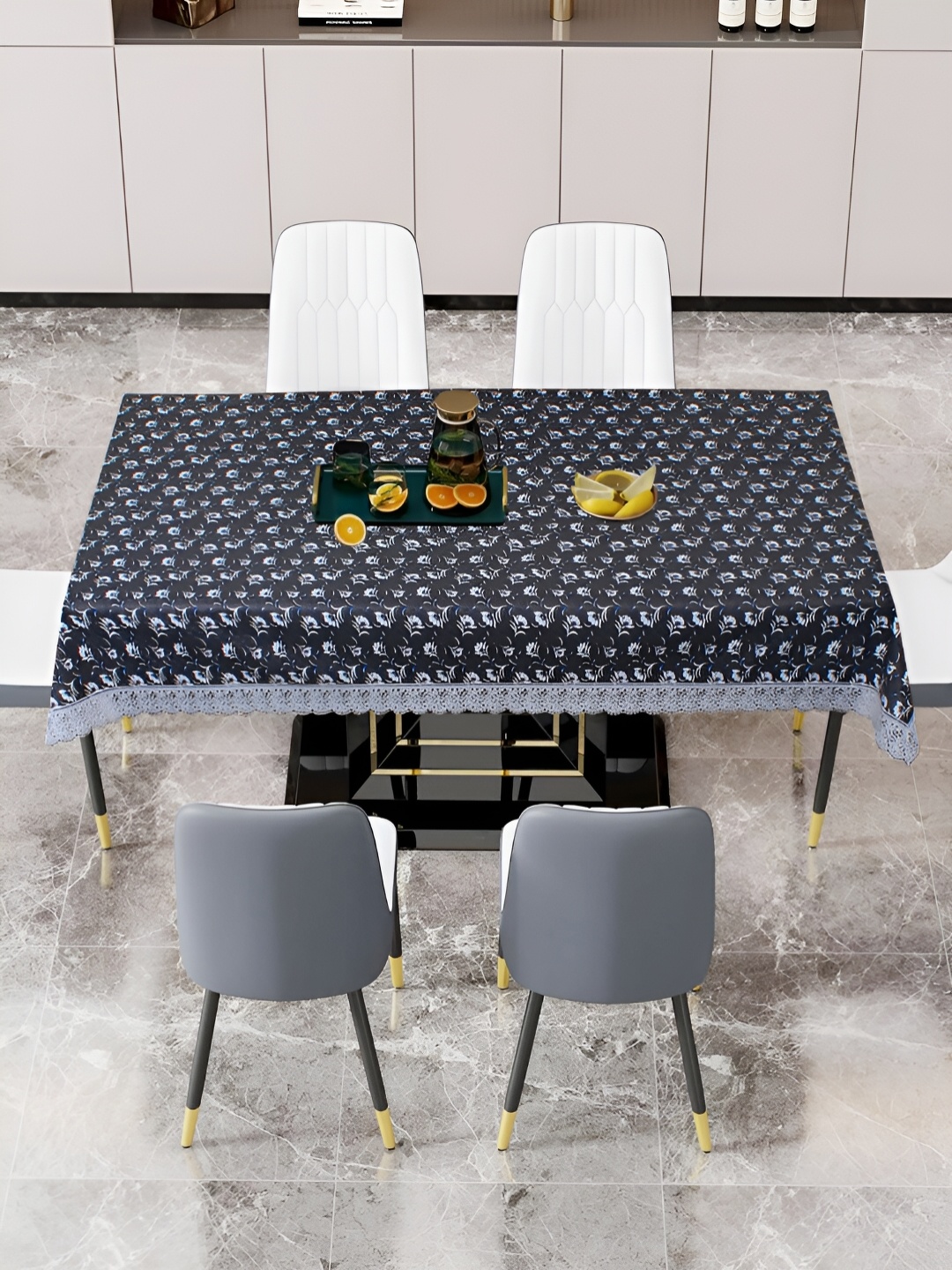 

DREAM CARE White & Black Floral 60 x 90 Waterproof 6 Seater Table Cover