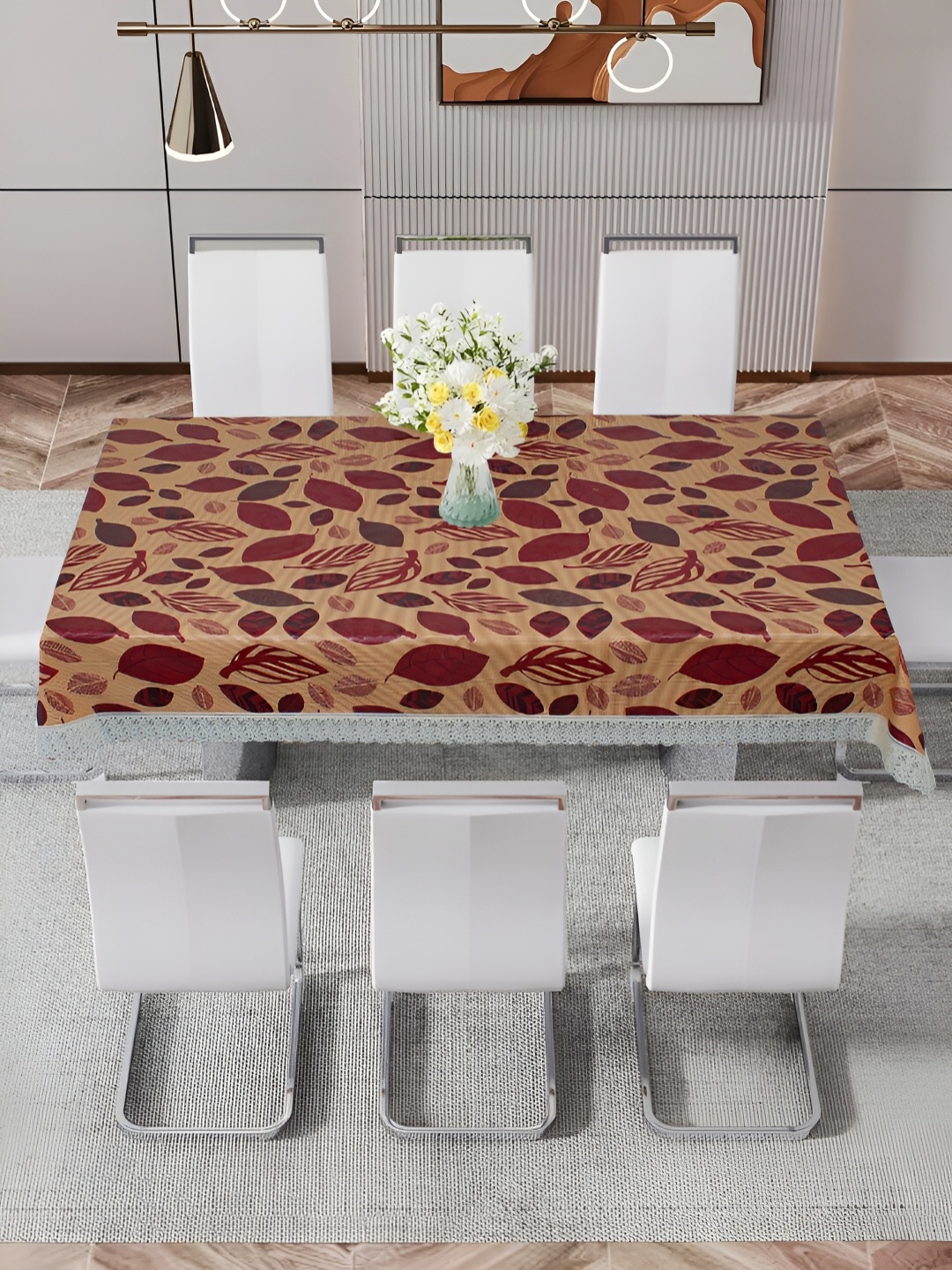 

DREAM CARE Brown & White Floral 60 x 1.08 Waterproof 8 Seater Table Cover