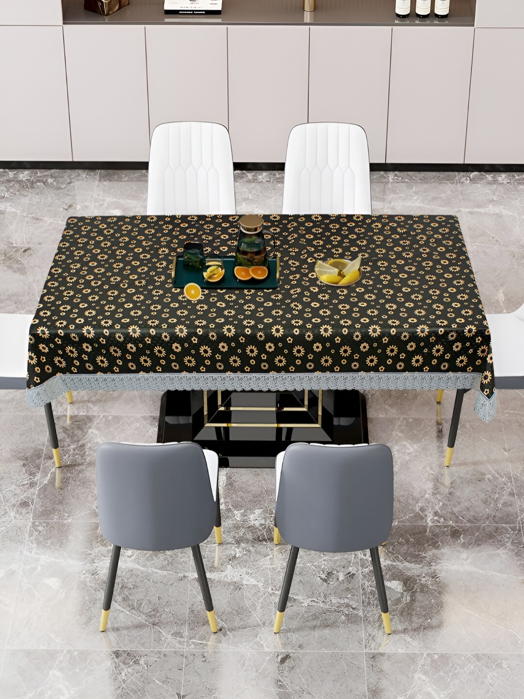 

DREAM CARE White & Black Floral 60 x 90 Waterproof 6 Seater Table Cover