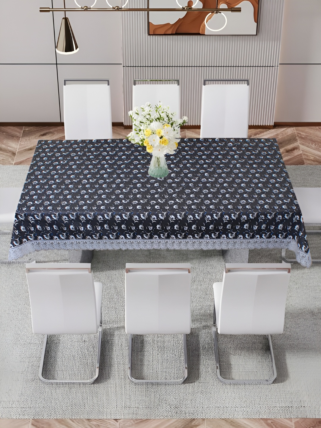 

DREAM CARE White & Black Floral 60 x 1.08 Waterproof 8 Seater Table Cover