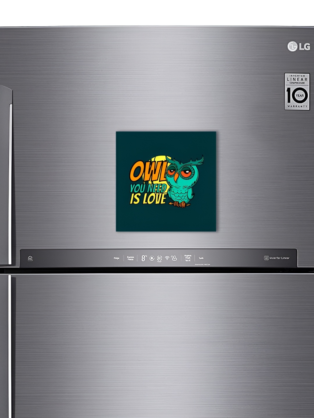 

ARTBUG Black & Green Owl You Need Is Love Patterned Decorative Fridge Magnet