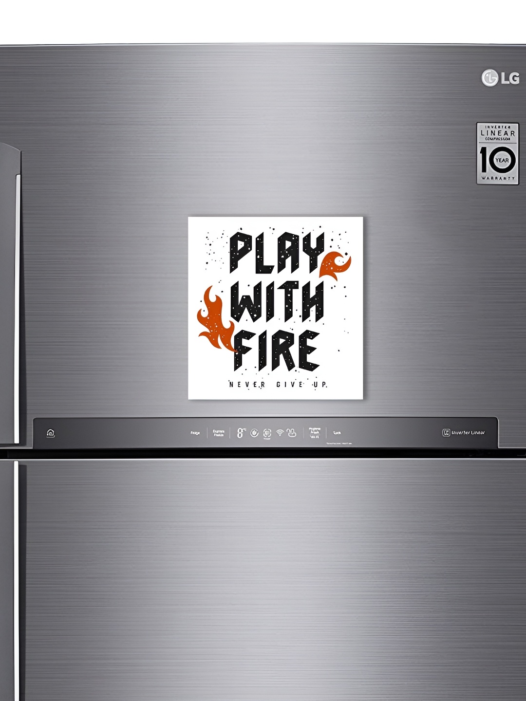 

ARTBUG White & Black Play With Fire Printed Decorative Fridge Magnet