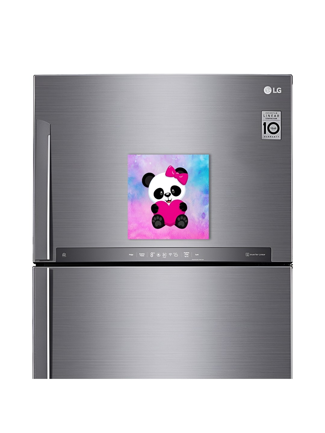 

ARTBUG Pink & Purple Loving Panda Printed Square Decorative Magnet