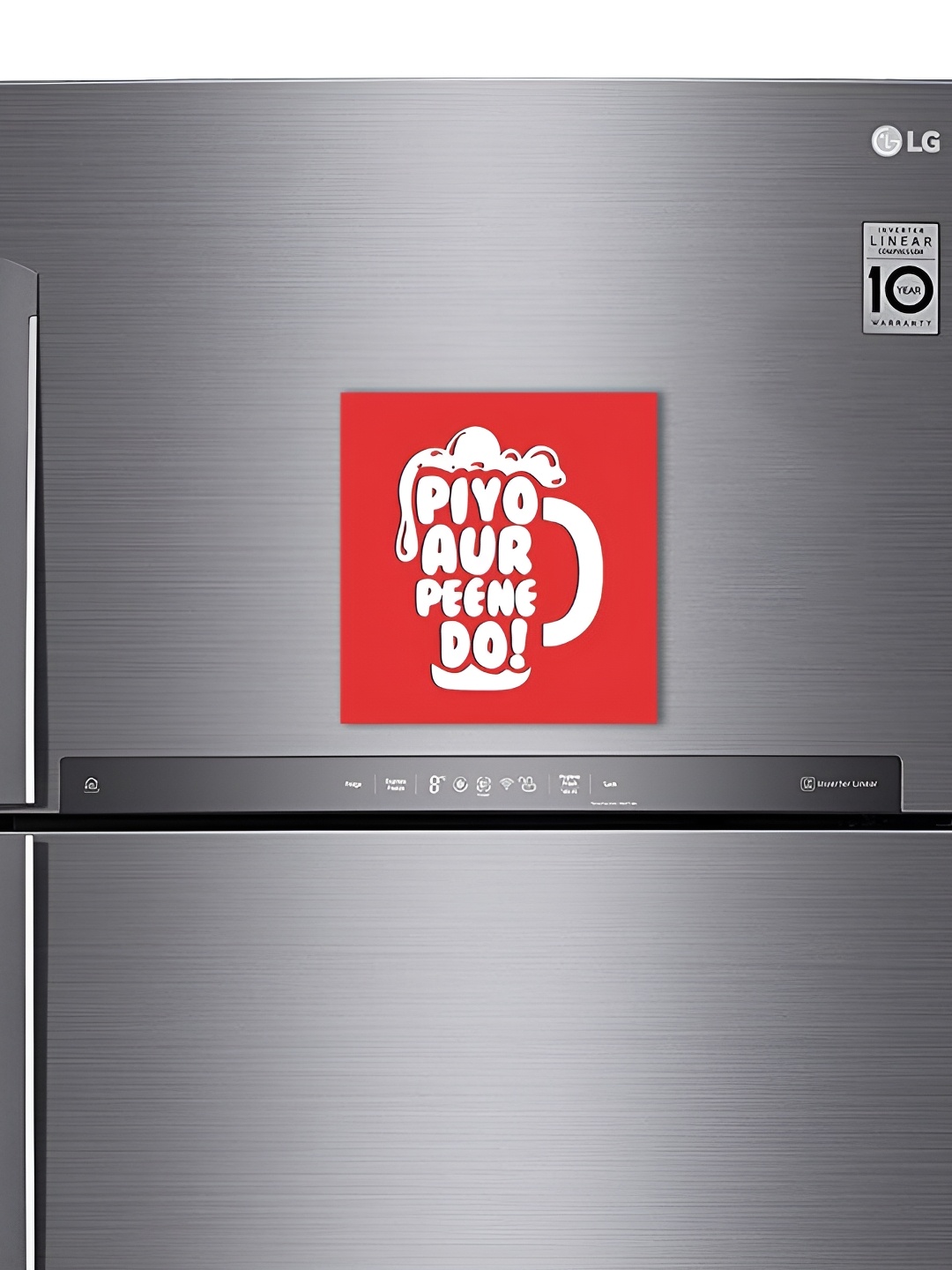 

ARTBUG Red & White Printed Decorative Fridge Magnet