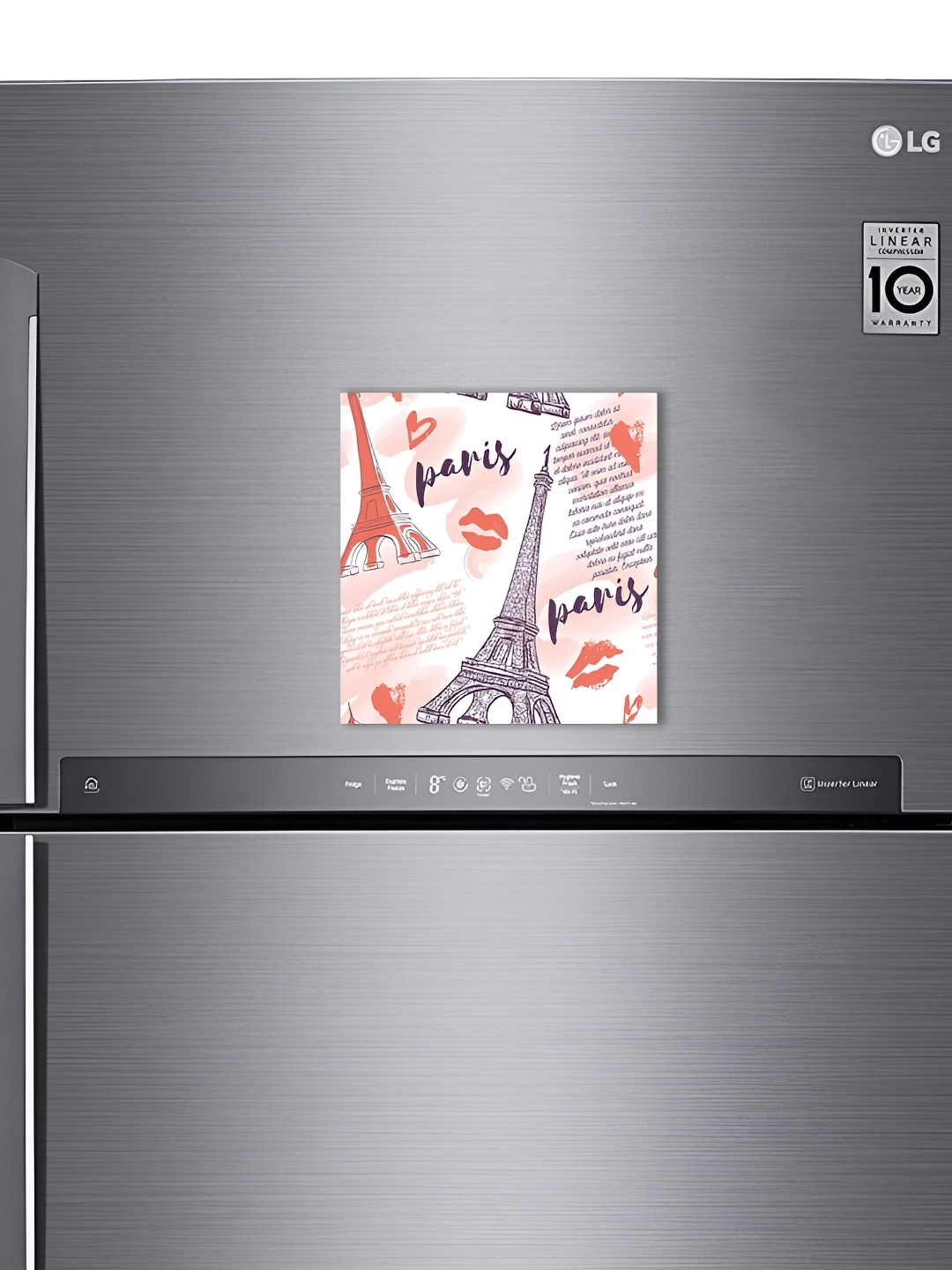 

ARTBUG White & Pink Paris Printed Decorative Fridge Magnet